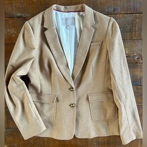 Banana Republic Career Jacket Camel Elbow Patch 14 L/XL